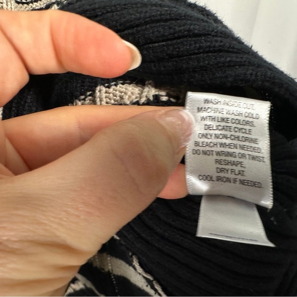 Croft & Barrow cozy striped funnel neck pullover cable knit sweater XXL - Picture 11 of 13